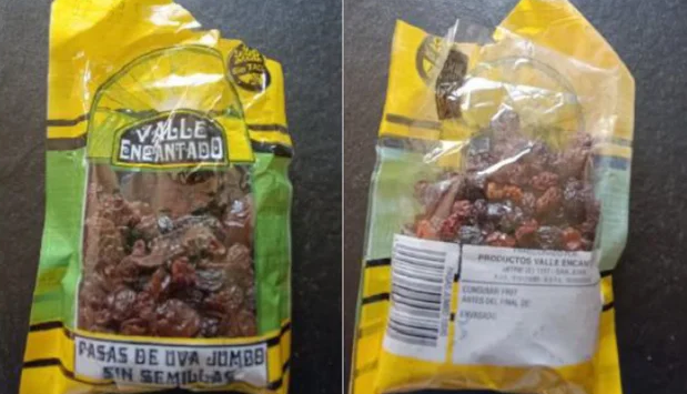 Prohíben pasas de uva por piedra en el&nbsp;paquete
