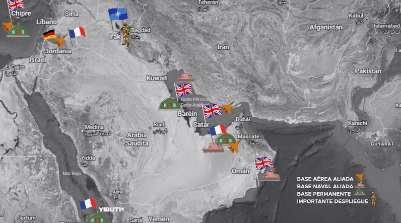 Las bases militares de Reino Unido, Francia y Alemania en Oriente Medio ante la amenaza&nbsp;iraní